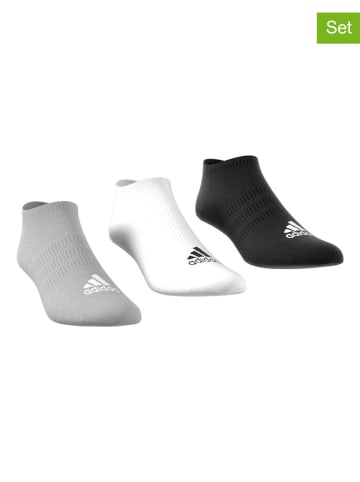 adidas 3-delige set: functionele sokken wit/grijs/zwart