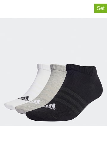 adidas Skarpety funkcyjne (3 pary) w kolorze biało-szaro-czarnym