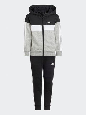 adidas 2tlg. Outfit: Trainingsanzug in Schwarz/ Grau