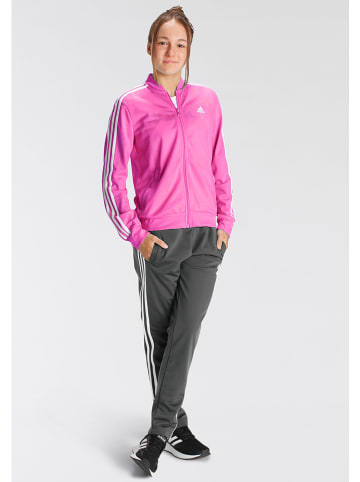 adidas 2-częściowy zestaw sportowy w kolorze różowo-antracytowym