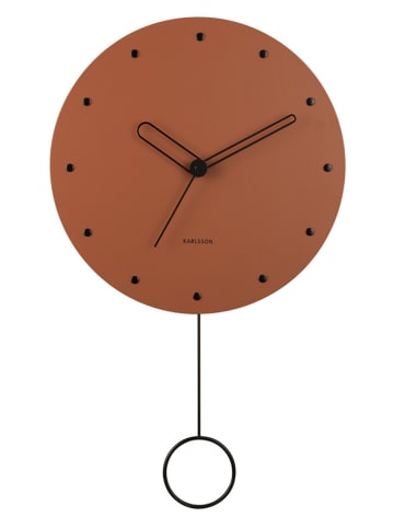 Present Time Wanduhr "Studs" in Orange - Ø 30 cm