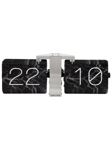 Present Time Zegar Å›cienny "No Case" w kolorze srebrno-czarnym - 36 x 14 x 8,5 cm