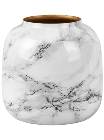 Present Time Vase "Marble" in Weiß - (H)17 x Ø 17,5 cm