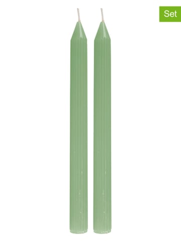 Present Time Świeczki (2 szt.) "Ribble" w kolorze zielonym - 150 g