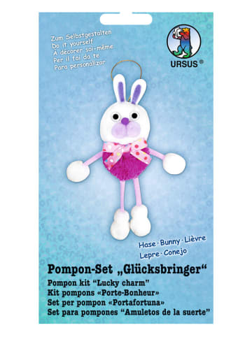 URSUS Pompon-Set "Glücksbringer Hase" in Weiß