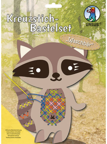 URSUS Kreuzstich-Bastelset "Waschbär" in Bunt