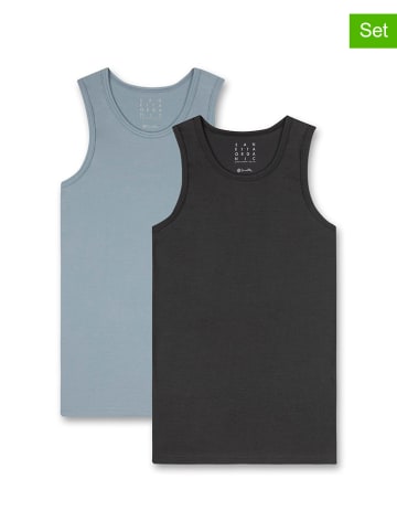 Sanetta 2-delige set: onderhemden blauw/zwart