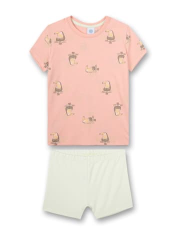 Sanetta Szorty piżamowe w kolorze jasnoróżowo-jasnozielonym