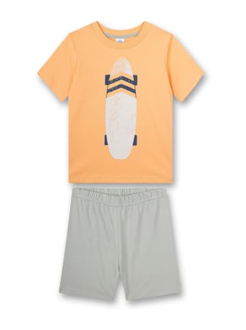 Sanetta Pyjama in Orange/ Grau