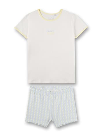 Sanetta Pyjama crème/lichtblauw/geel