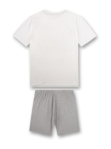 s.Oliver Pyjama in Weiß/ Grau
