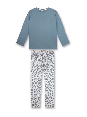 s.Oliver Pyjama in Blau/ Creme