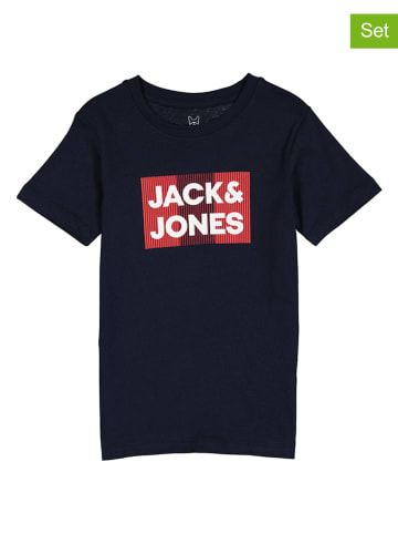 JACK & JONES Junior Koszulki (2 szt.) "Corp" w kolorze czerwono-granatowym