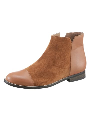Heine Skórzane botki w kolorze jasnobrązowym