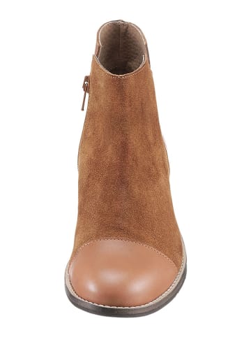 Heine Leren enkelboots lichtbruin