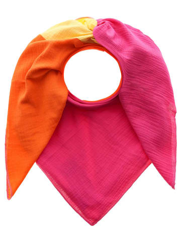 Zwillingsherz Vierhoekige sjaal roze/oranje - (L)131 x (B)114 cm