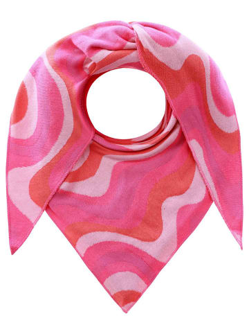 Zwillingsherz Chusta trójkątna ''Crazy Waves" w kolorze różowym - 200 x 100 cm