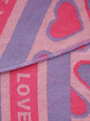 Zwillingsherz Driehoekige doek roze/paars - (L)200 x (B)100 cm