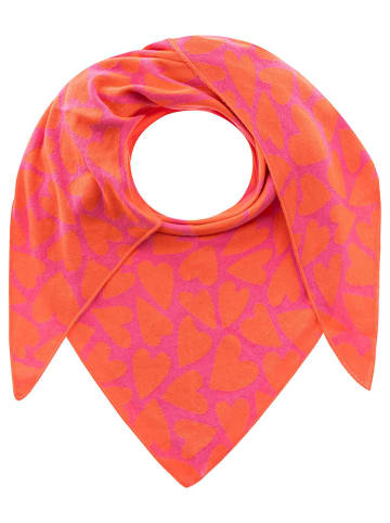 Zwillingsherz Dreieckstuch "Wildes Herz" in Pink/ Orange - (L)200 x (B)100 cm