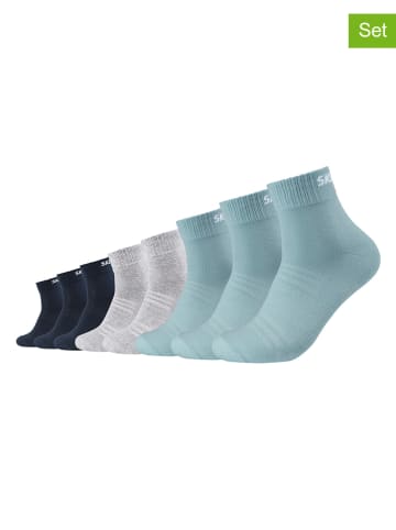 Skechers 8-delige set: sokken donkerblauw/grijs/lichtblauw