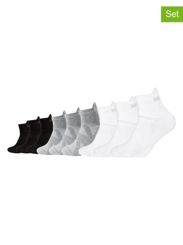 Skechers 9-delige set: sokken in zwart/grijs/wit