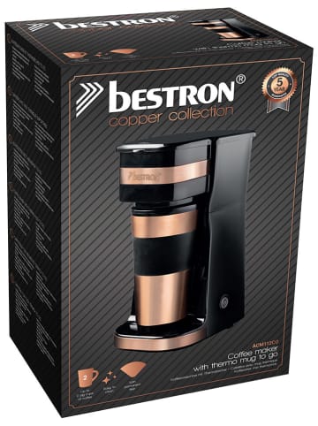 bESTRON Koffiemachine zwart/bronskleurig - 420 ml