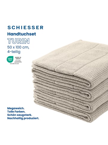 Schiesser Ręczniki (4 szt.) "Turin" w kolorze beżowym do rąk