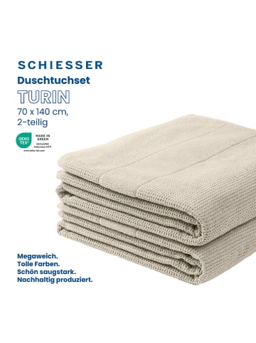 Schiesser Ręczniki prysznicowe (2 szt.) "Turin" w kolorze beżowym