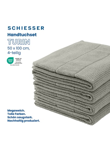 Schiesser Ręczniki (4 szt.) "Turin" w kolorze szarym do rąk