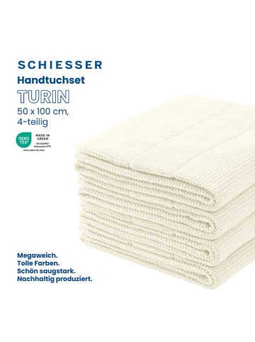 Schiesser 4-delige set: handdoeken "Turin" crème