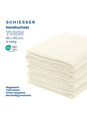 Schiesser Ręczniki (4 szt.) "Turin" w kolorze kremowym do rąk