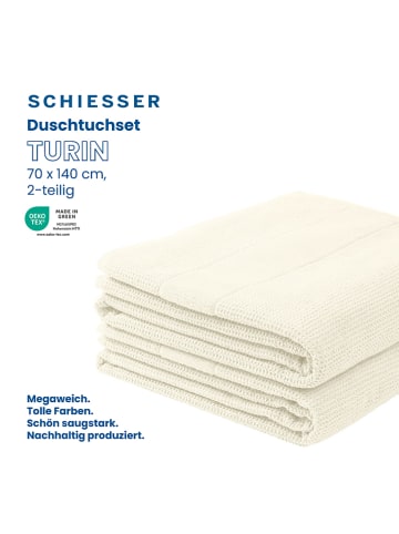 Schiesser Ręczniki prysznicowe (2 szt.) "Turin" w kolorze kremowym