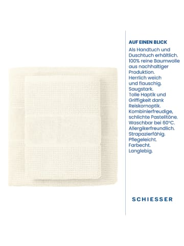 Schiesser Ręczniki prysznicowe (2 szt.) "Turin" w kolorze kremowym