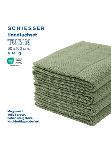 Schiesser 4-delige set: handdoeken "Turin" groen