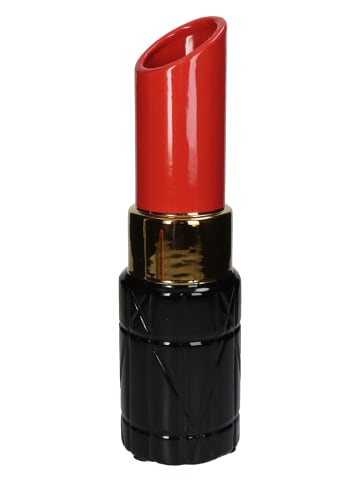 Kersten Vaas "Lipstick" rood/zwart - (H)35 x Ø 10 cm