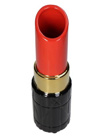 Kersten Vaas "Lipstick" rood/zwart - (H)35 x Ø 10 cm