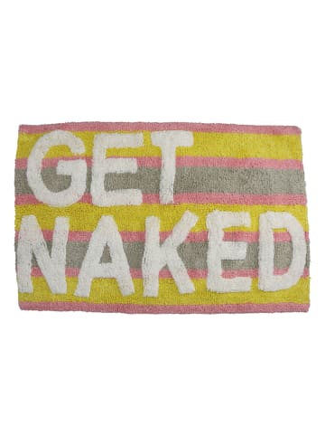 Kersten Badmat "Get Naked" geel/grijs/lichtroze - (L)50 x (B)80 cm