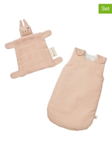 FABELAB 2er Set: Puppen-Schlafsack mit Wickelunterlage in Rosa - ab 12 Monaten