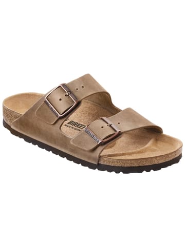 Birkenstock Leren slippers "Arizona" lichtbruin - wijdte S