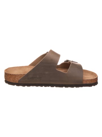 Birkenstock Leder-Pantoletten "Arizona" in Khaki