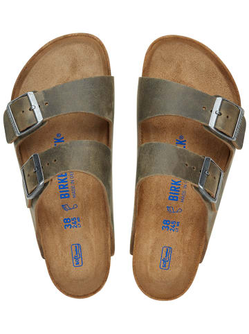 Birkenstock Skórzane klapki "Arizona" w kolorze khaki