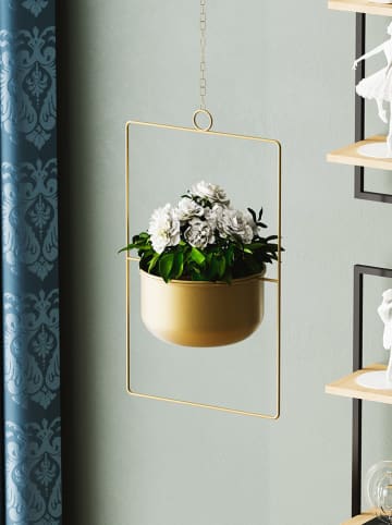 Evila Bloempot "Parapet" goudkleurig - (H)40 x Ø 17 cm