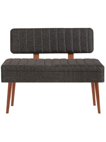 Evila Bank met opbergruimte "Vina" antraciet/bruin - (B)90 x (H)40 x (D)39 cm