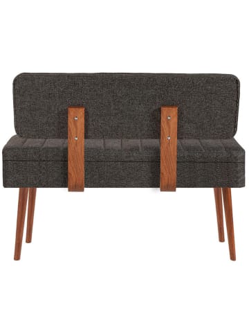 Evila Bank met opbergruimte "Vina" antraciet/bruin - (B)90 x (H)40 x (D)39 cm