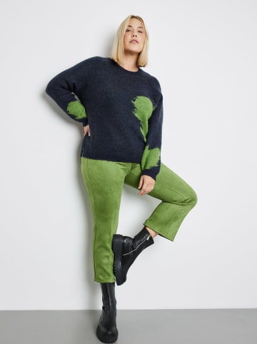 SAMOON Sweter w kolorze granatowo-zielonym