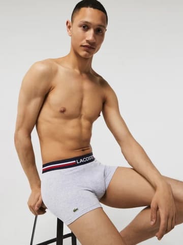 Lacoste 3er-Set: Boxershorts in Dunkelblau/ Rot/ Hellgrau