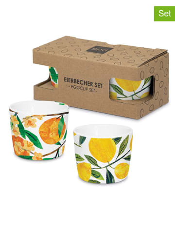 ppd 2er-Set: Eierbecher "Tracey´s Garden" in Gelb/ Grün - Ø 5,2 cm
