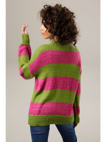 Aniston Sweter w kolorze różowo-zielonym