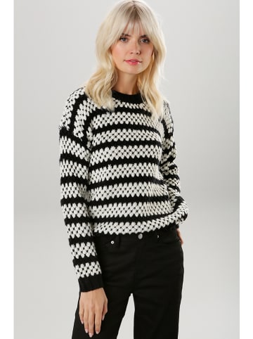 Aniston Sweter w kolorze czarno-białym