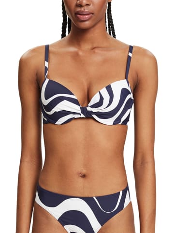 ESPRIT Bikinitop donkerblauw/wit